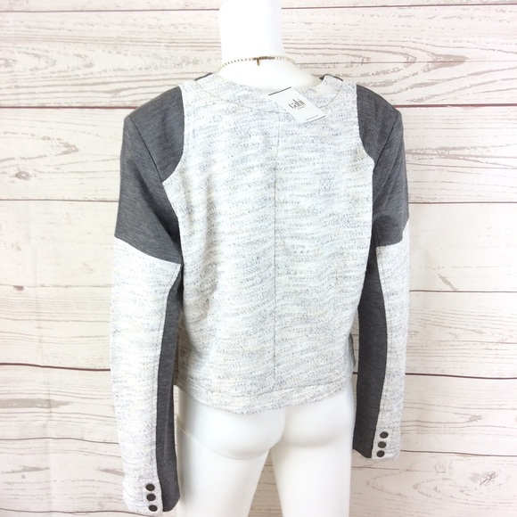 NWT! CAbi mixed media jacket in gunmetal - Picture 7 of 8